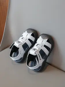 Summer Sandals, Boys' Soft Sole Anti-Slip Sports Shoes, Breathable Casual Beach Shoes, Cute Style, PU Leather, Tpr Sole