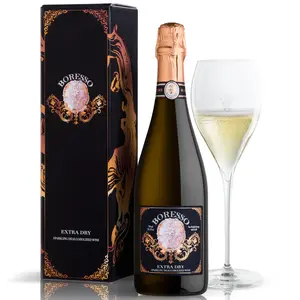 Boresso Non-alcoholic Sparkling Wine From Italy, Extra Dry Dealcoholized, 750ml (25.4 fl oz) Bottle with Gift Box Low Sugar Italian