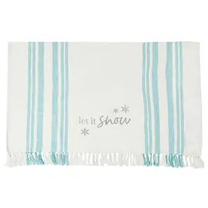 Morgan Let It Snow Woven Christmas Throw Blanket by Valerie