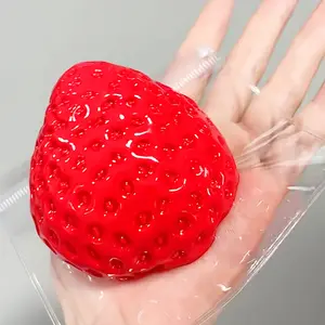 1pc Silicone Strawberry Squeeze Toy, Stress Relief Anxiety Reducer, Durable Plastic, Ideal for Kids, Office, New Year & Birthday Gifts