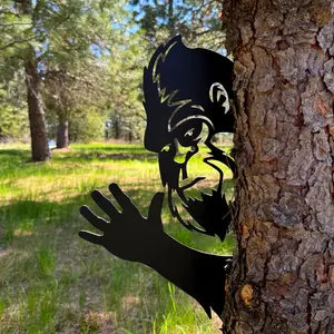 Peek-a-Boo Waving Bigfoot Metal Sign – Wave Edition - Waving Sasquatch Cutout