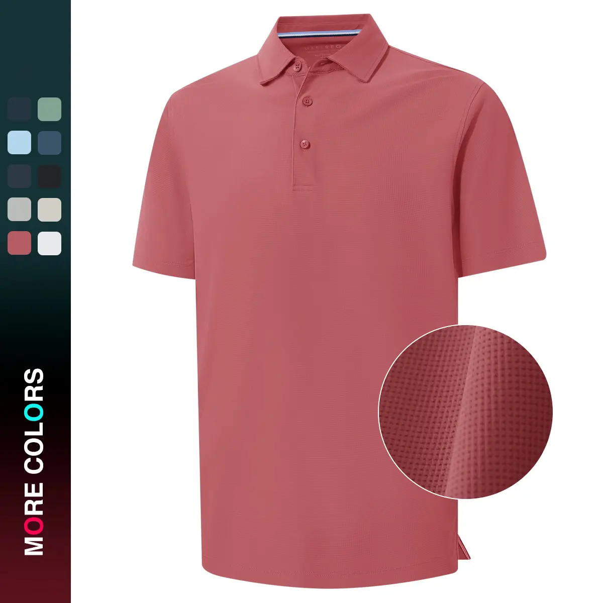 MAELREG Golf Shirts for Men Dry Fit Waffle Textured Collared Short Sleeve Moisture Wicking Casual Sports Mens Polo Shirts