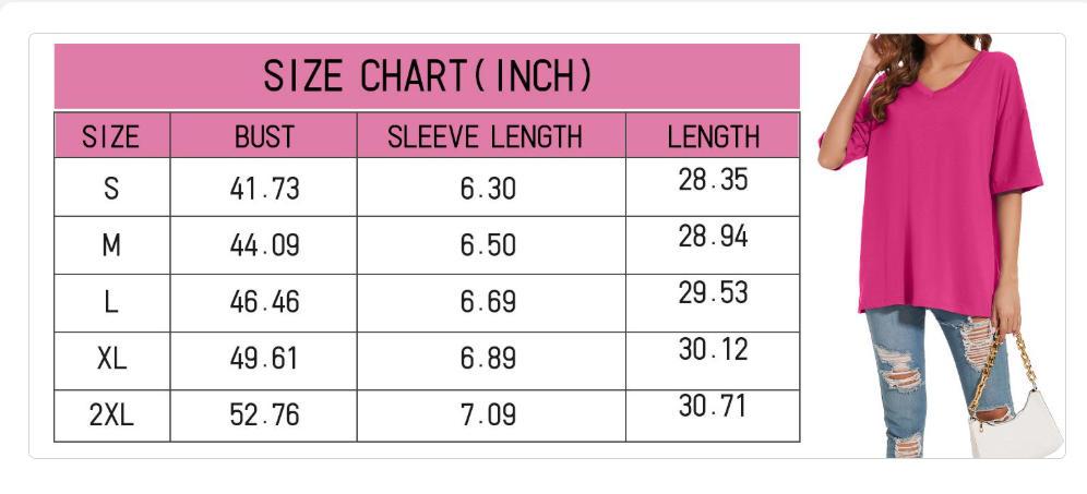 Women's T Shirts Oversized V Neck Striped Tees Half Sleeve Casual Comfy Cozy Cotton Tunic Tops Summer