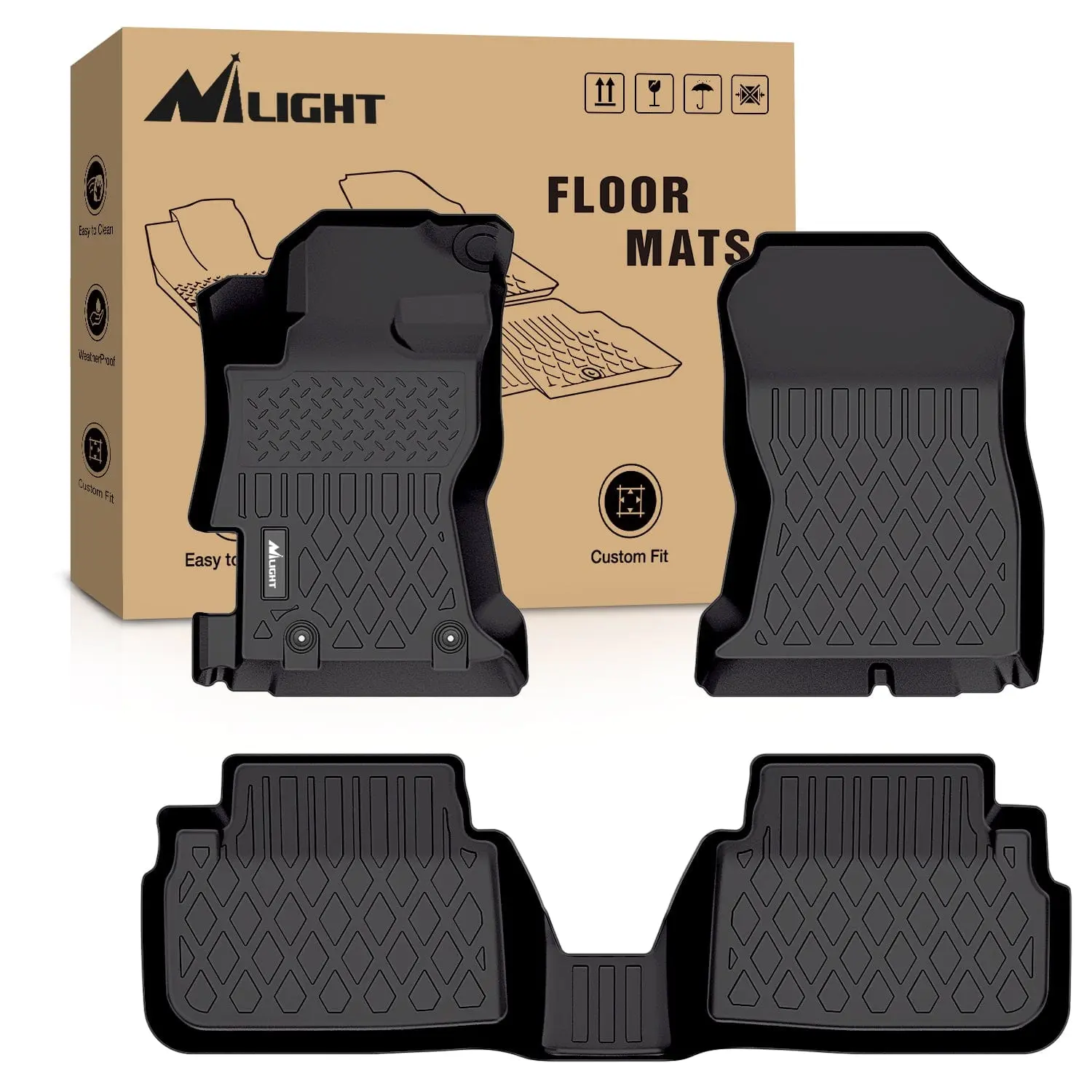 Nilight TPE Floor Mats for 2018-2023 Subaru Crosstrek & 2017-2023 Subaru Impreza, All-Weather Car Mat Accessories, Mat Floor Mats