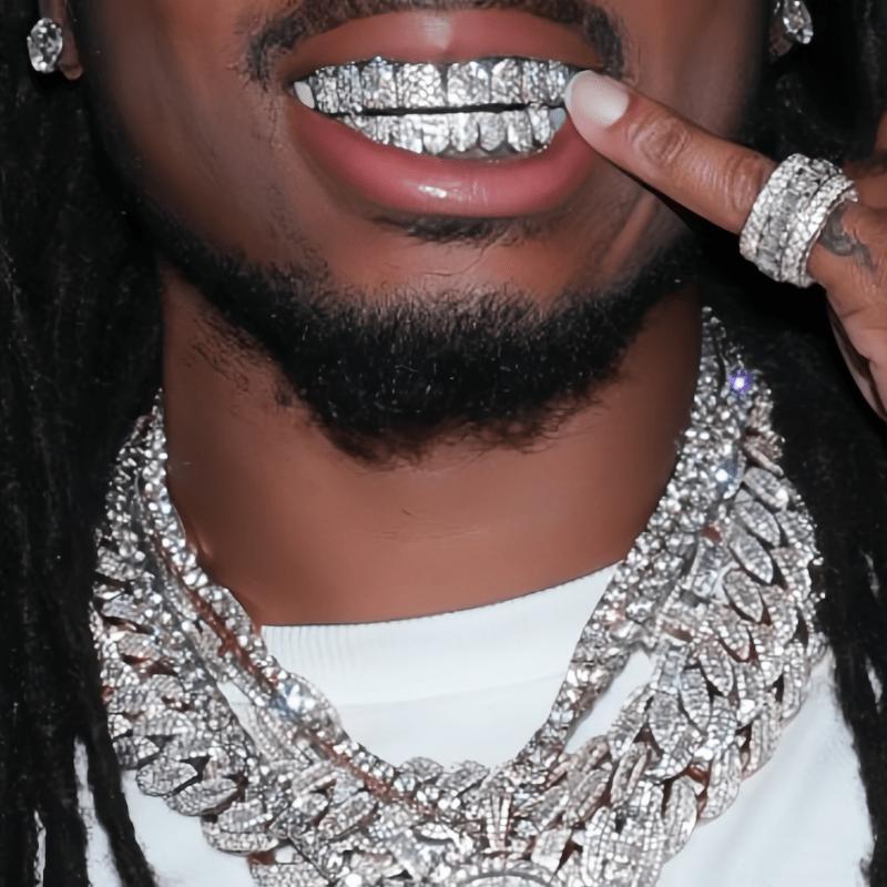 2pcs/ Set Hip Hop Cubic Synthetic Zirconia Teeth Grills Punk Tooth Cosplay Rapper Jewelry Glittering Hip Hop Cubic Synthetic Zirconia Teeth Grills - 20pcs Top & Bottom Set for Rappers Instantly gold teeth cap Oral 2pcs/ Set Hip Hop Cubic Synthetic Zirconia Teeth Grills Punk Tooth Cosplay Rapper Jewelry Glittering Hip Hop Cubic Synthetic Zirconia Teeth Grills - 20pcs Top & Bottom Set for Rappers Instantly gold teeth cap Oral