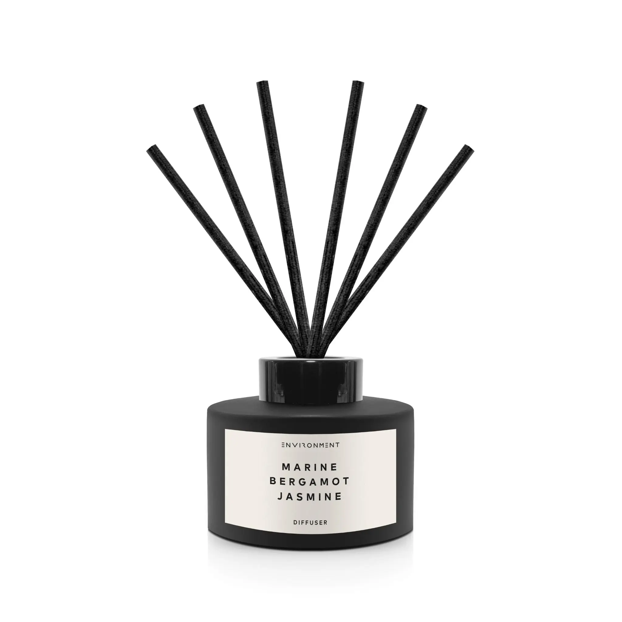 Stone Candles Themed RC Reed Diffuser (200ml, 0-500ml Range) - Eco Friendly Aromatherapy Essential Oil, Marine-Bergamot-Jasmine Added Fragrance Scented Oil Diffusers, 5-Star Hotel Luxury Clean Scent, Minimalist Home Decor for At-Home Routine, Family-Safe