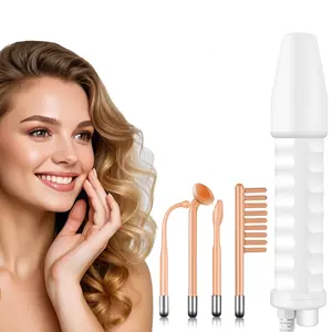 4-in-1 Skin Tightening High Frequency Wand, 1 Set Skincare High Frequency Facial Electric Massager, Face Hair Massage Comb Stick, Portable Skin Care Machine, Facial Care Tool