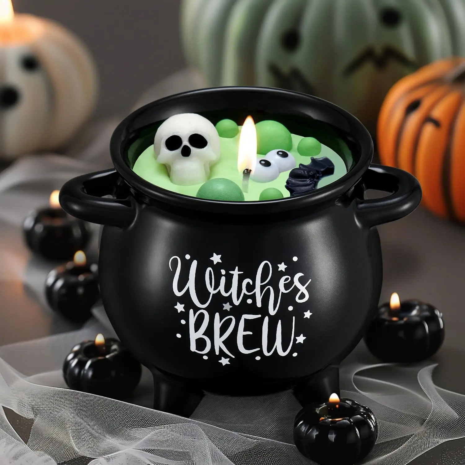 Boo Basket Stuffers for Women, Halloween Boo Basket Gifts 14OZ Witch Brew Scented Candle Up to 60 Hours Burn Time Boo Basket Gifts for Girls