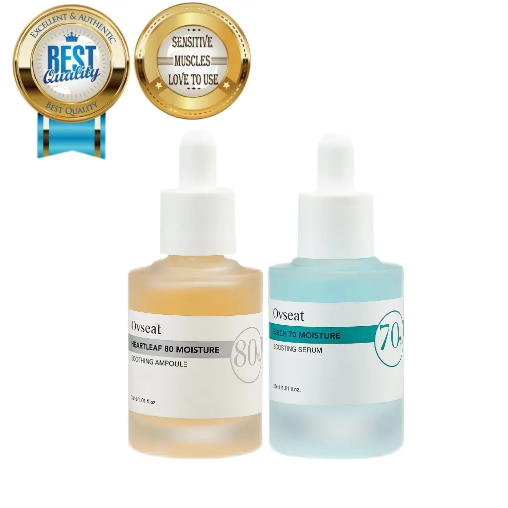 【Ovseat】 2-piece Houttuynia 80% ampoule Essence + Silver birch 70% ampoule Essence Skincare Serum
