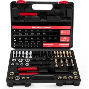 49 count Thread Chaser Set, Thread Repair Chaser Kit with Metric and UNC UNF Universal Rethreading Kit Thread Restorer Kit