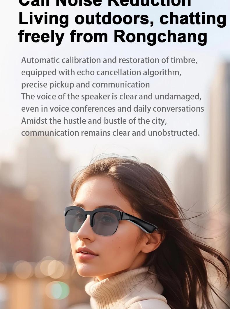 Smart Glasses AI Translation Bluetooth Sunglasses Hands-Free Music & Calls UV Protection Outdoor Sports Headphones for Men Women