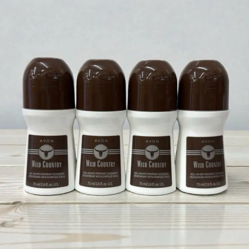AVON Wild Country Roll-On Antiperspirant Deodorant, 75ml/2.6oz, Pack of 4 Body Care Unisex