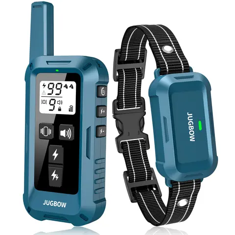 Jugbow Dog Training Collar - 4400FT Remote Control, IPX8 Waterproof Electric Device with 4 Modes, Rechargeable, 24.4 Inches Adjustable Nylon & Metal Strap for 10-120 Lbs Dogs, Outdoor Use - DT68