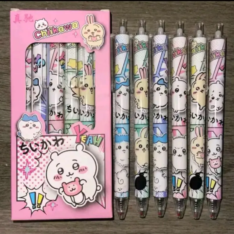 Kawaii Chiikawas 6 pcs  Gel Pens | Cute Cartoon Pen for Student Daily Writing Homework Note Taking School Stationery