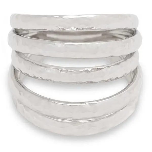 Bellezza Bronze Hammered Multi-Row Band Ring
