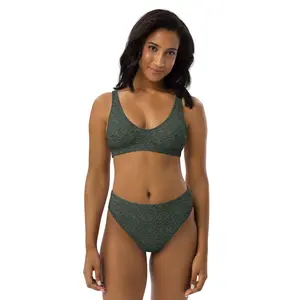 "Atomic Camo" High-Waisted Bikini Set  Womenswear Swimwear