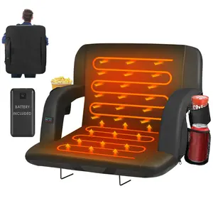 Slendor 21/23/25in Heated Stadium Seats Bleachers with Backrest Armrests Adjustable Durable for Sports & Outdoors，20000mAh Power Bank Included