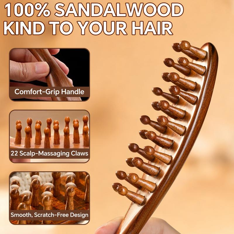 【Black Friday】Natural Wooden Loc Brush for Microlocs & Sisterlocs Prevents Tangles & Merges Massage for Scalp Relaxation & Hair Product Light Weight