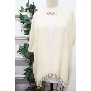 Solid Tassel Mid length Kimono