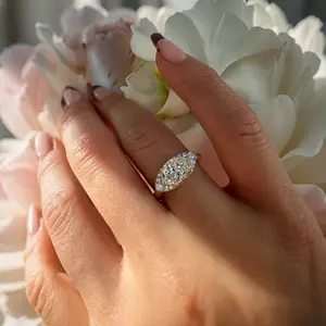 【#M227】 (Annie) 925 Sterling Silver Synthetic Moissanite rings