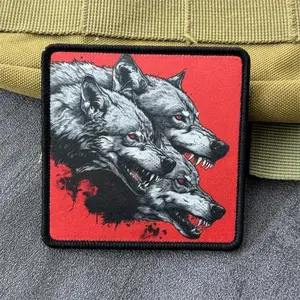"Hellhound" Print Armband Patch on Clothes Tactical Morale Badge Hook Loop Military Patches Backpack Stickers