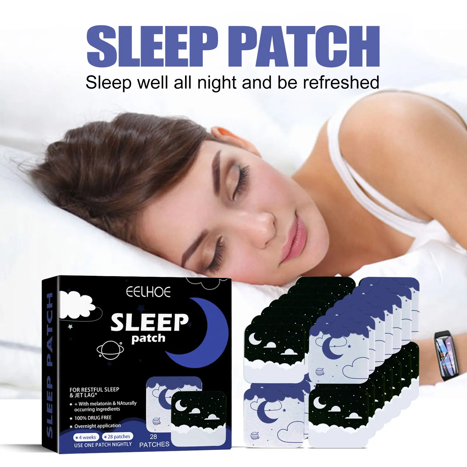 DailyHerb Boost Sleep Aid Patch, Relieve Irritability, Anxiety, Insomnia, Improve Sleep Quality And Improve Sleep Quality
