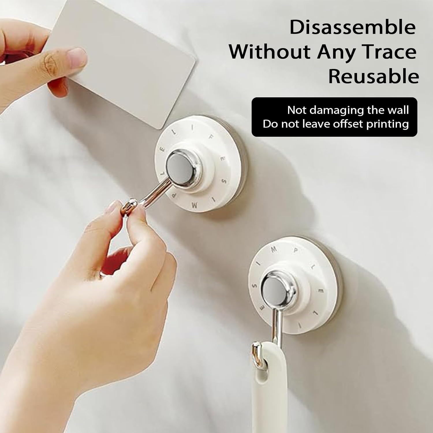 2 Pack Heavy Duty Vacuum Suction Cup Hooks Waterproof Reusable Removable No Drill No Residue Adjustable for Bathroom Kitchen Shower Glass Tile Wall Hanging Multi Color