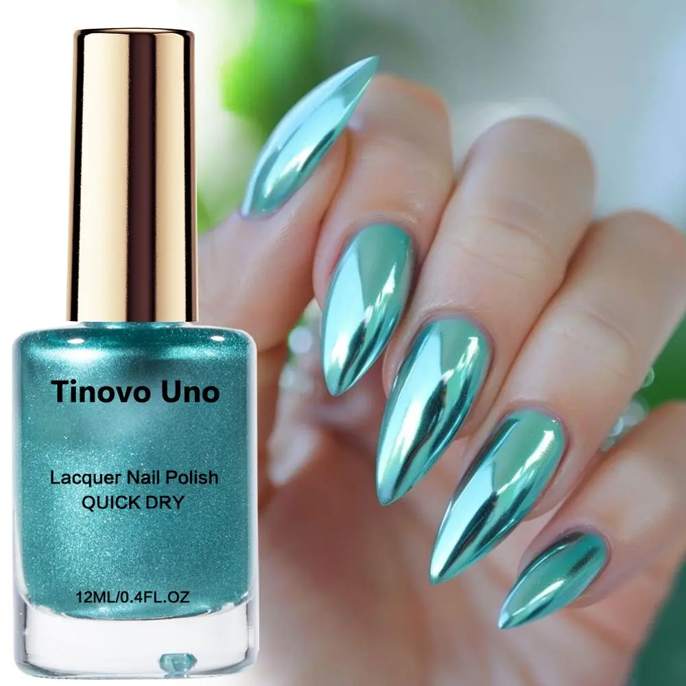 Metallic Mirror Effect Nail Polish, Fast Dry Nail Polish, Quick Drying Glossy Gloss Finish Nail Varnish, Long-lasting Nail Art Tool for Daily Use, Manicure, Nail Polish Chrome Finish