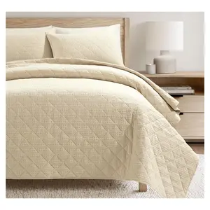 Lush Decor Haniya Solid Waffle Quilt 3pc Set Full/Queen