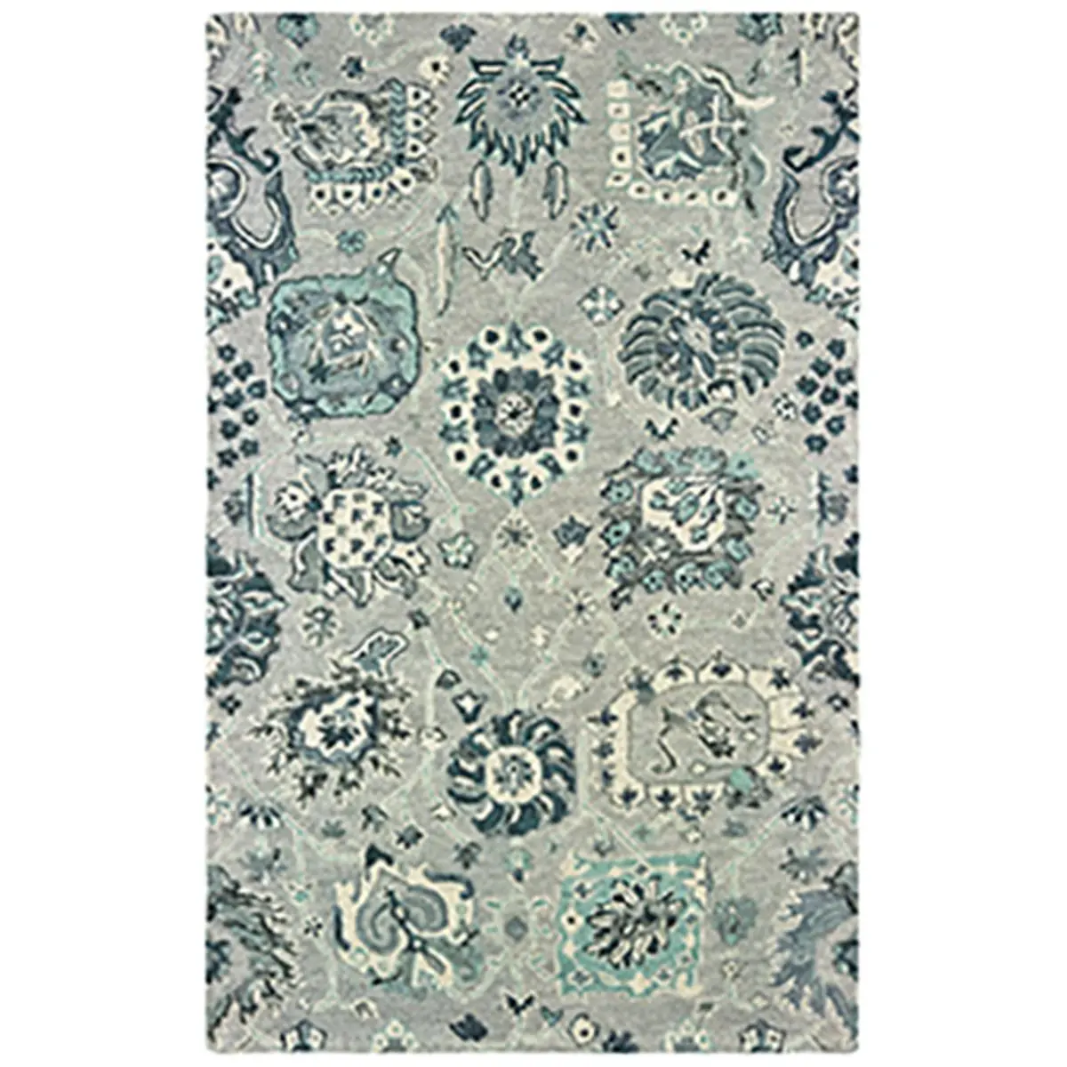 Oriental Weavers Zahra Z75508076243ST Traditional Handcrafted Boho Chunky Yarn Soft 2 ft. 6 in. x 8 ft. Rectangular Grey Neutral Rug Decor Area Rug, Chunky Yarn Area Rugs, Handcrafted Boho Area Rugs