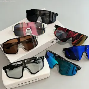 Oversized Sport Sunglasses with Mirrored UV400 Lenses for Cycling Running and Outdoor Activities Trendy Futuristic Shield Frame for Men and Women