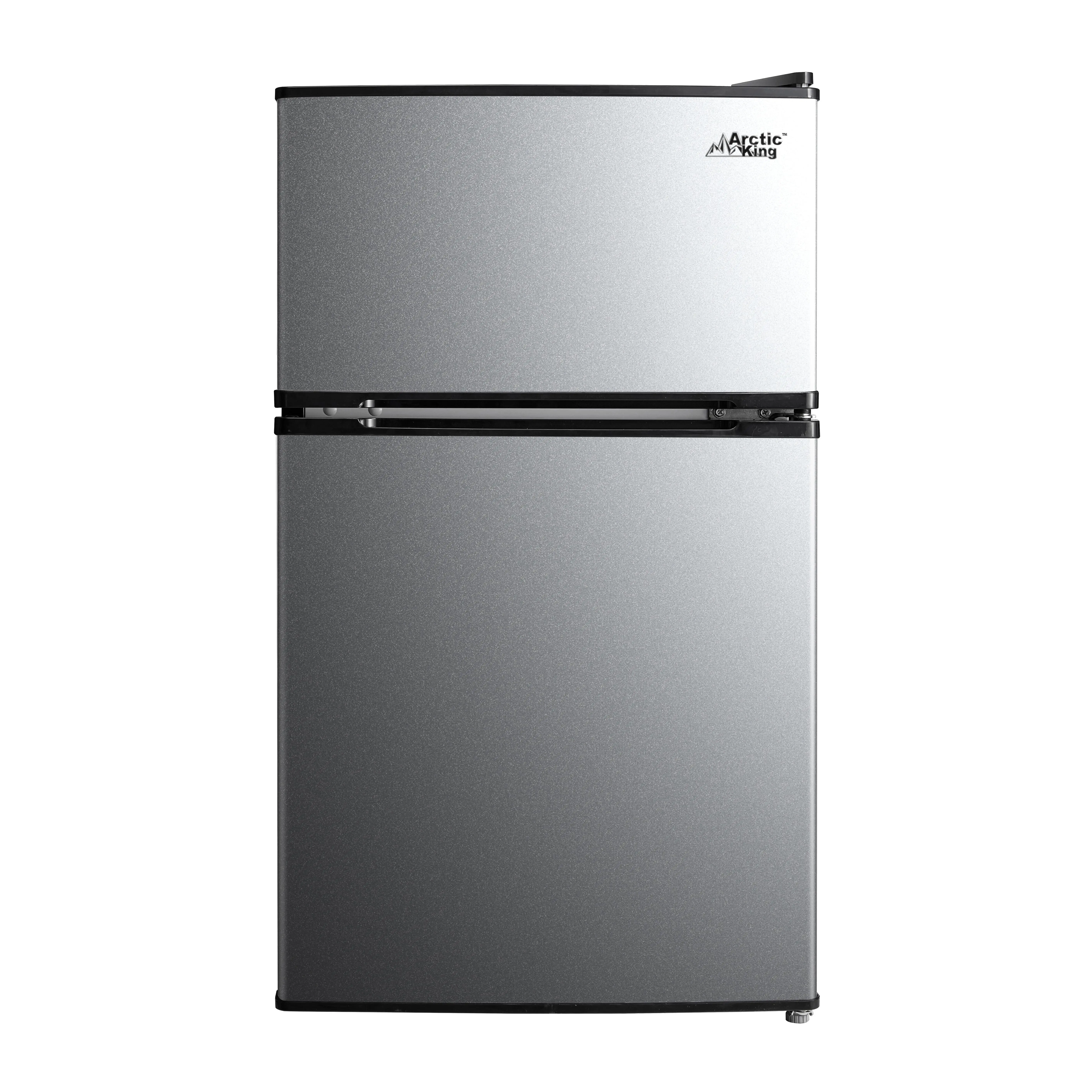 Arctic King 3.2 Cu Ft Two Door Mini Fridge With Freezer Stainless Steel - Energy star certified, compact and efficient for dorms, offices, and small spaces
