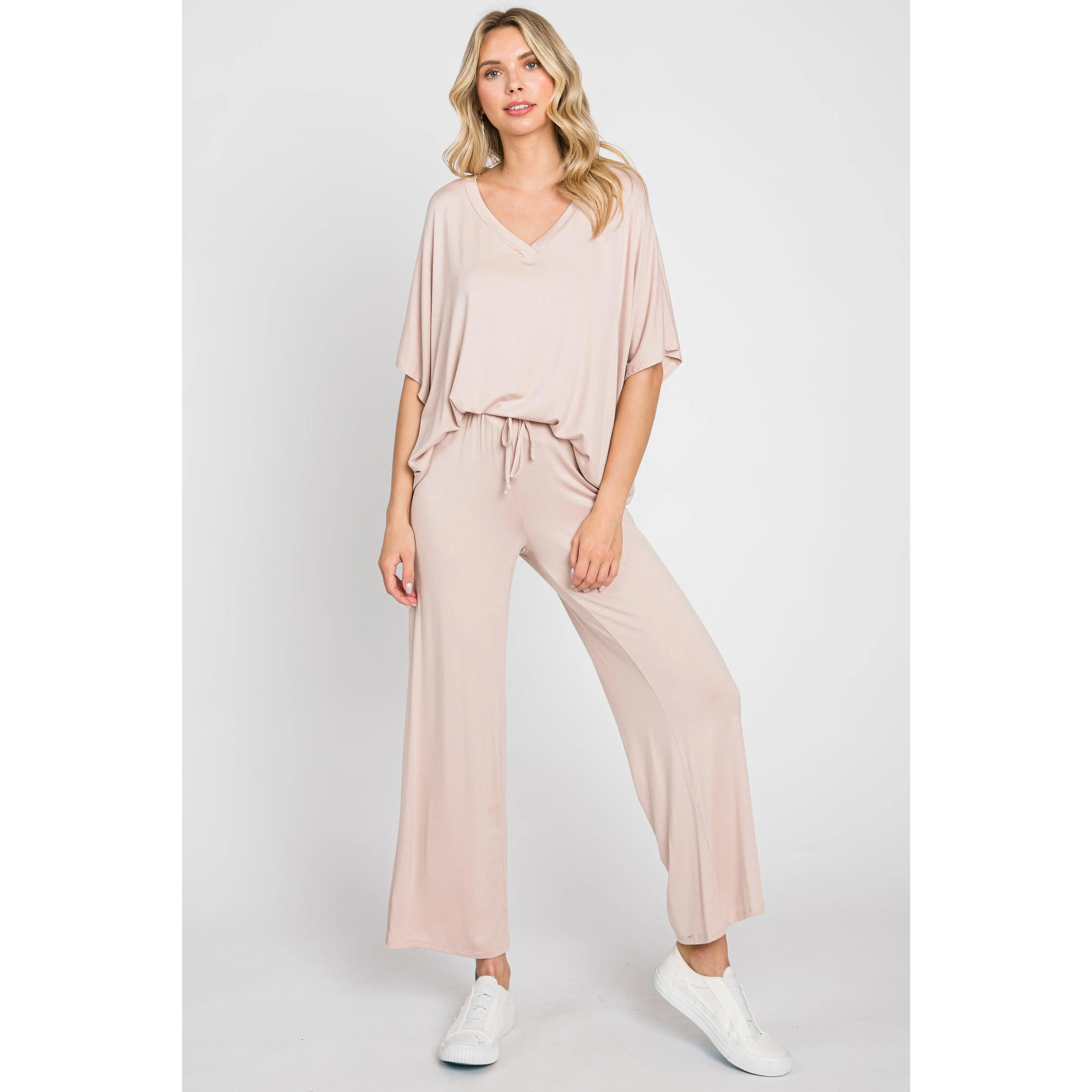 Taupe Cropped Pant Set