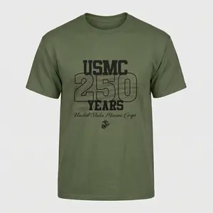 USMC Marine Corps Army Remember Everyone Deployed RED 250 Years Anniversary Eagle American Flag 1776-2026 Heavy Cotton T-shirt, Independence day Patriotic, 4th of July Menswear Casual, Gift Streetwear Graphic Classic