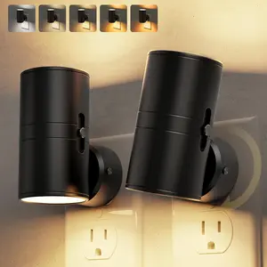 LED Night Lights Plug into Wall, Dusk to Dawn Sensor,0-100LM Adjustable Brightness, Soft White 3000K,Dimmable Night Lights for Kitchen,Hallway Bedroom,Stairs, 2 Pack