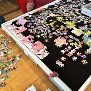 Product Review of Playboda 1000-1500 Pieces Rotating Plastic Puzzle Board with Drawers and Cover, Portable Jigsaw Puzzle Table for Adults, Lazy Susan Spinning Puzzle Boards (Patent Design) puzzle board Durable from A**5