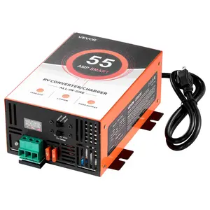 fathersdaygift  VEVOR RV Power Converter, 55 Amp, 110V AC to 12V DC RV Converter Battery Charger, Multi Stage Smart Charging, 13V to 16.5V Operating Range, Compatible with Lithium Lead Acid Battery, for Camper