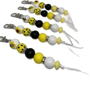 Bee-Happy Bead Series - Yellow & Black Beads Agility Clip for Functional and Stylish Design