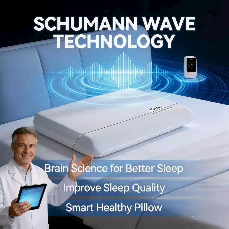 Premium Memory Foam Deep Sleep Pillow - Schumann Resonance Inspired, 4in Slow Rebound Foam, Baffle Support Design, Ergonomic Neck Support, Pressure-Relieving, CertiPUR-US Certified, Breathable Skin-Friendly Wrap, Non-Slip Bottom for Home, RV