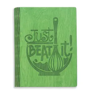 A5 Wooden Blank Recipe Book to Write in (7.5 x 6 inch) - Cook Book with 80 Sheets for Handwritten Recipes - Hardcover Family Kitchen Journal and Recipe Keeper