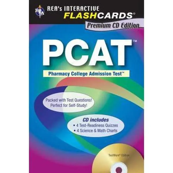 USED Book - PCAT (Pharmacy College Admission Test) Flashcard Book Premium Edition w/CD-ROM (PCAT Test Preparation) by The Editors of REA (Paperback) - english