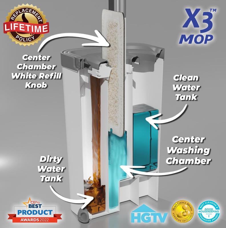 Self Cleaning floor mop bucket spin wood tile Microfiber baseboard hardwood laminate wet house kitchen vinyl commercial x3 dry sweeper best system kit easy automatic reusable wring quick chamber squeegee washable free hands free bathroom system supplies