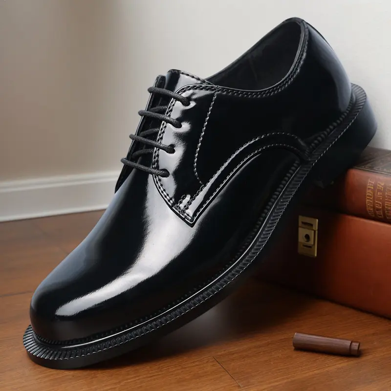 Men's Black Patent Leather Dress Shoes, Classic Lace-Up Formal Oxfords82666