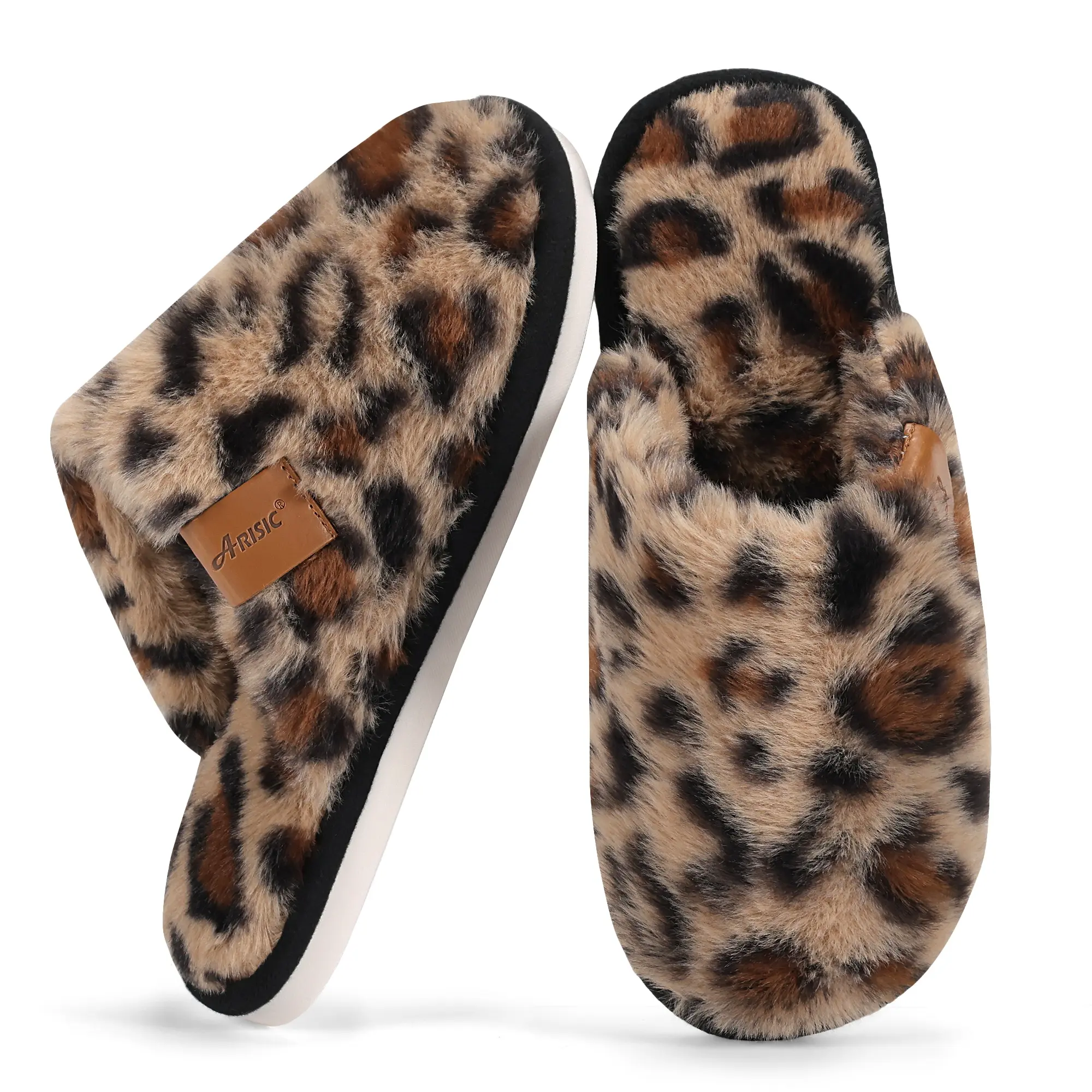 Women's Fuzzy House Slippers – Plush Faux Fur Memory Foam Slippers, Soft Cushioned Non Slip Slide-On Shoes for Home, Bedroom, Dorm & Daily Wear
