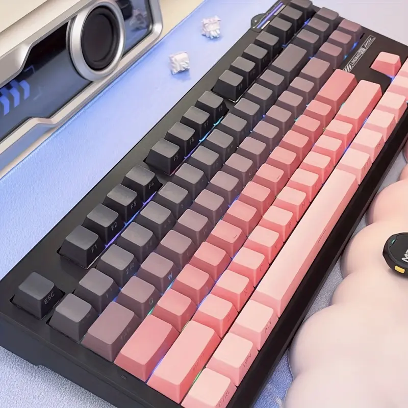 TKL 60 65 75 80 87 96 98 104 Key Mechanical Keyboard Keycaps Set Gaming Keyboard Accessories PBT Doubleshot OEM Profile Side Print Gradient Key Caps for Cherry MX Switches Gateron Kailh Razer Custom DIY Gaming Keyboard Gifts for