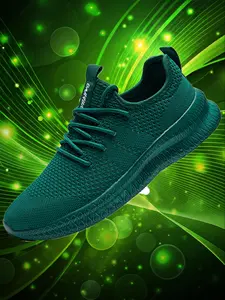 Men's Fashionable Breathable Mesh Sneakers, 2024 New Style Casual Comfortable Knitted Running Shoes, Male All-match Round Toe Shoes for Daily Wear, Casual Running Footwear