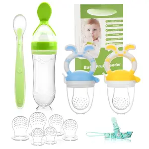 Mothers Day Gift Baby Fruit Feeder Pacifier | Infant Food Feeder & Baby Food Dispensing Spoon | Mesh Fresh Fruit Teethers for Babies | Silicone Teething Pacifier for Babies,Gifts for Boys and Girls (Green)
