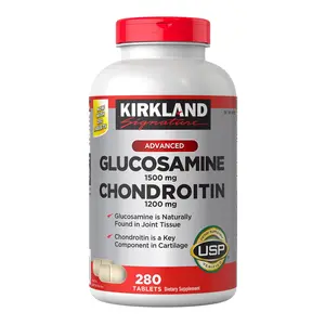 Kirkland Signature Glucosamine & Chondroitin 280 Tablets 1200mg Each for Joint Health Support USP Verified No Preservatives