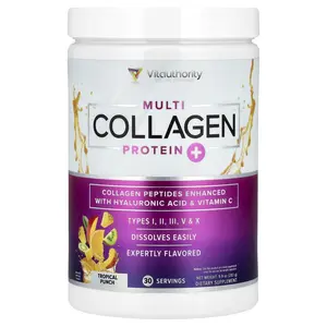 Vitauthority Multi Collagen Protein+, Tropical Punch, 9.9 oz (282 g)