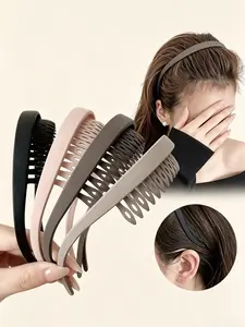 Wave Design Hair Hoop with Teeth, Fashionable Hair Accessories for Women & Girls, Minimalist Zigzag Headwear for Thick Hair, Zigzag Headband, Hairbands, Chic Headbands